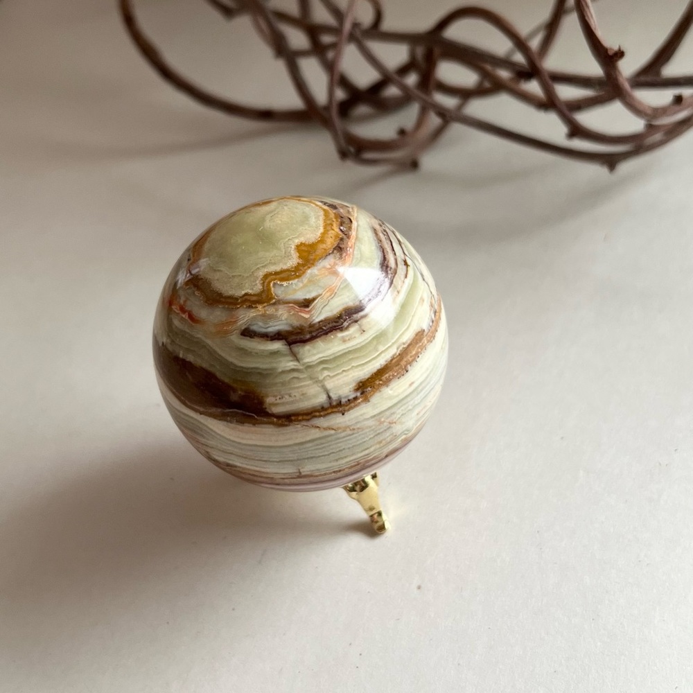 Green Calcite Onyx Sphere - Picture 14 of 15
